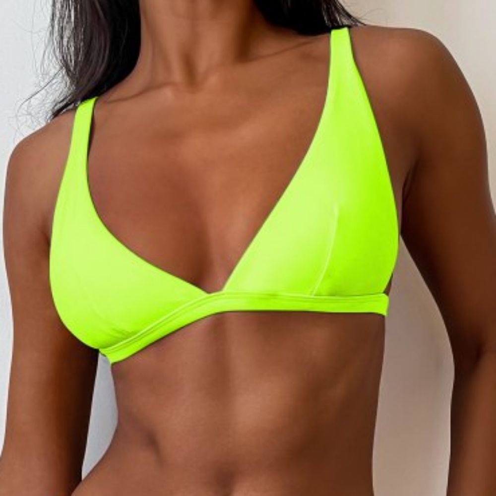 Neon green bikini top